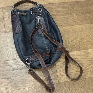 VINTAGE  Rugby North America (M5801) Backpack - Brown Leather - EUC‎